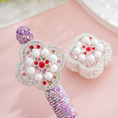 Luxury craft beads alloy double-sided colored diamond love