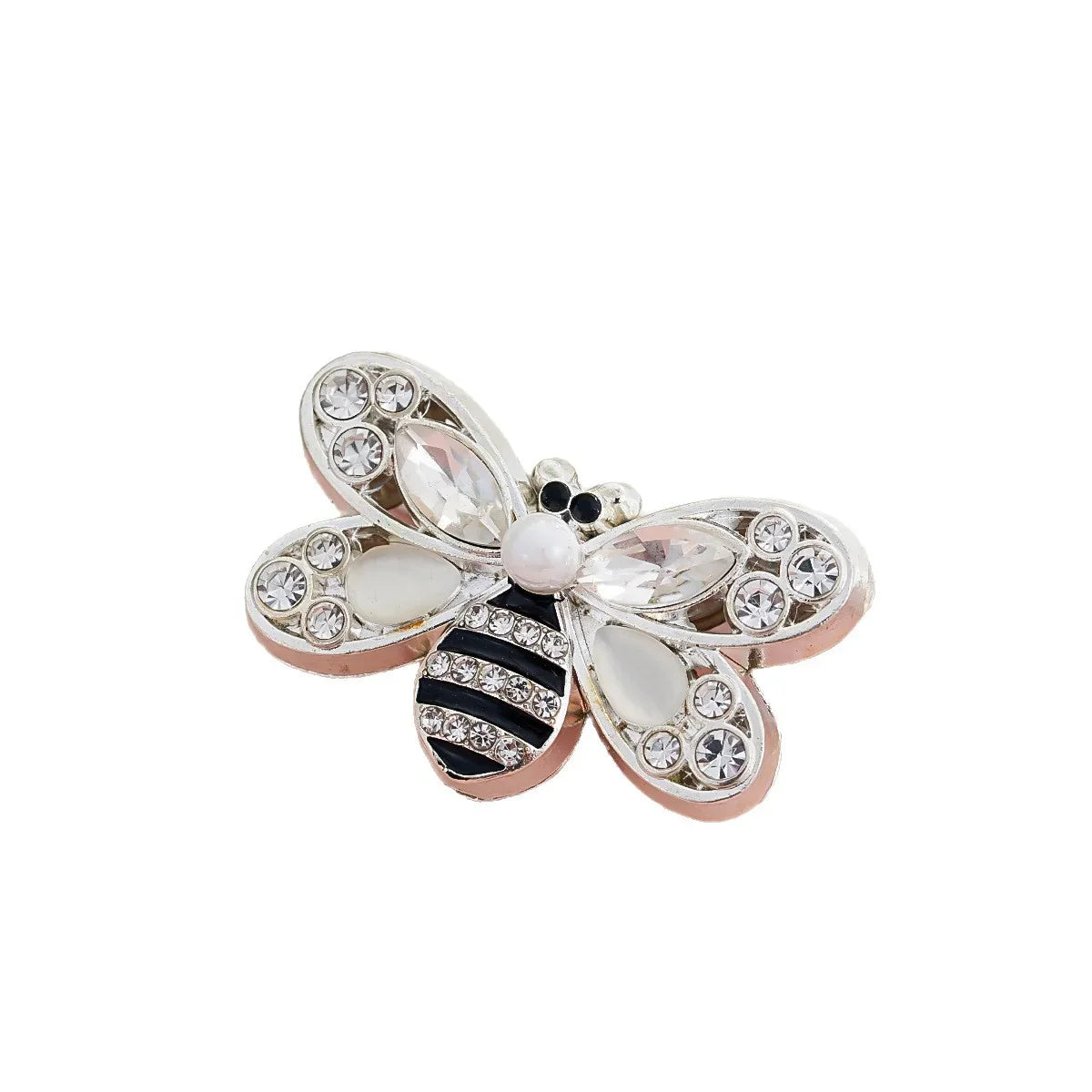 Silver Alloy Beads Alloy double-sided crystal drop oil bee straight hole beads