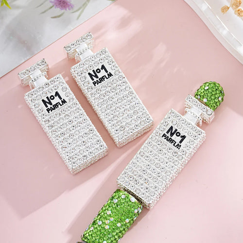 Silver Alloy Beads Full-drilled perfume bottle with straight holes and beads