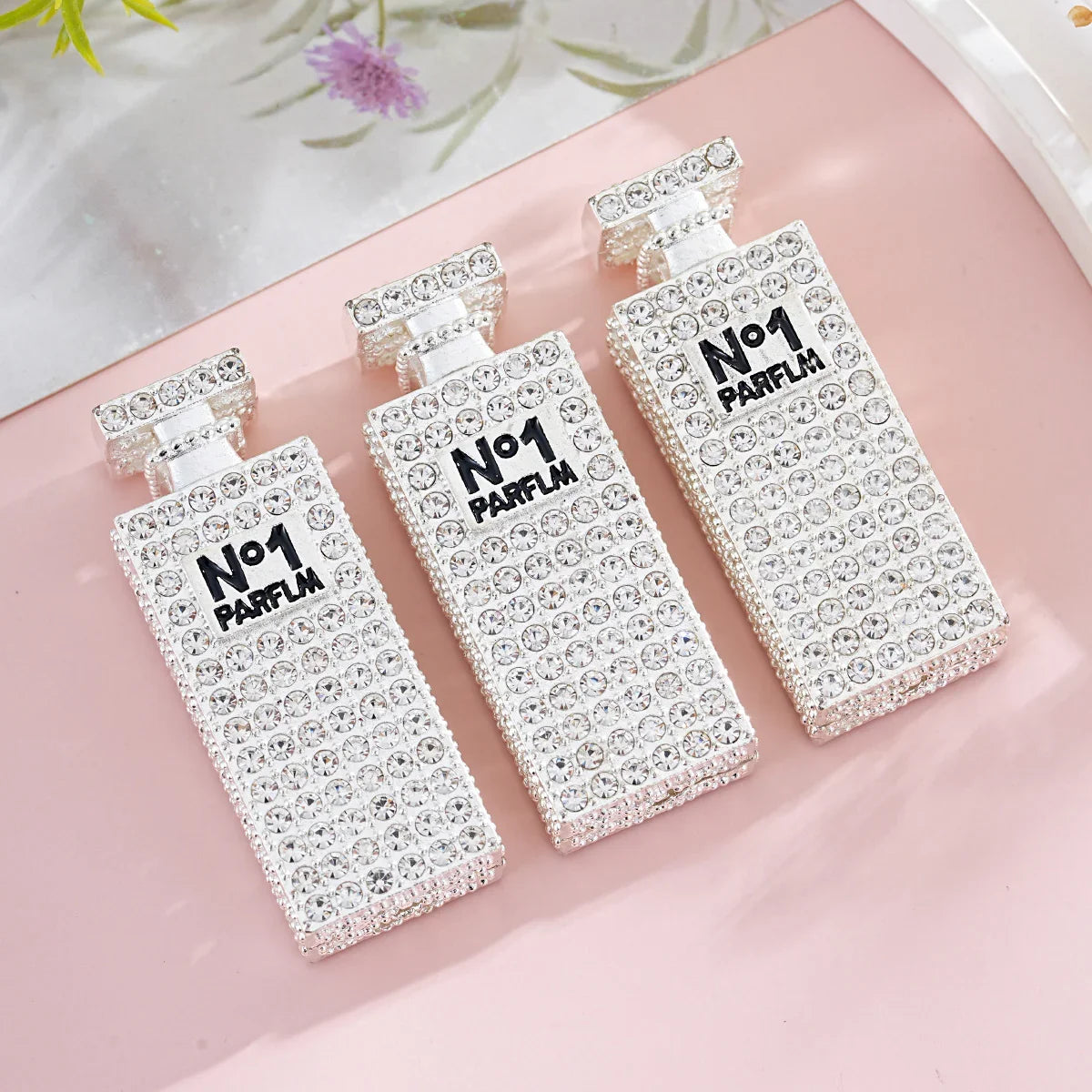 Silver Alloy Beads Full-drilled perfume bottle with straight holes and beads
