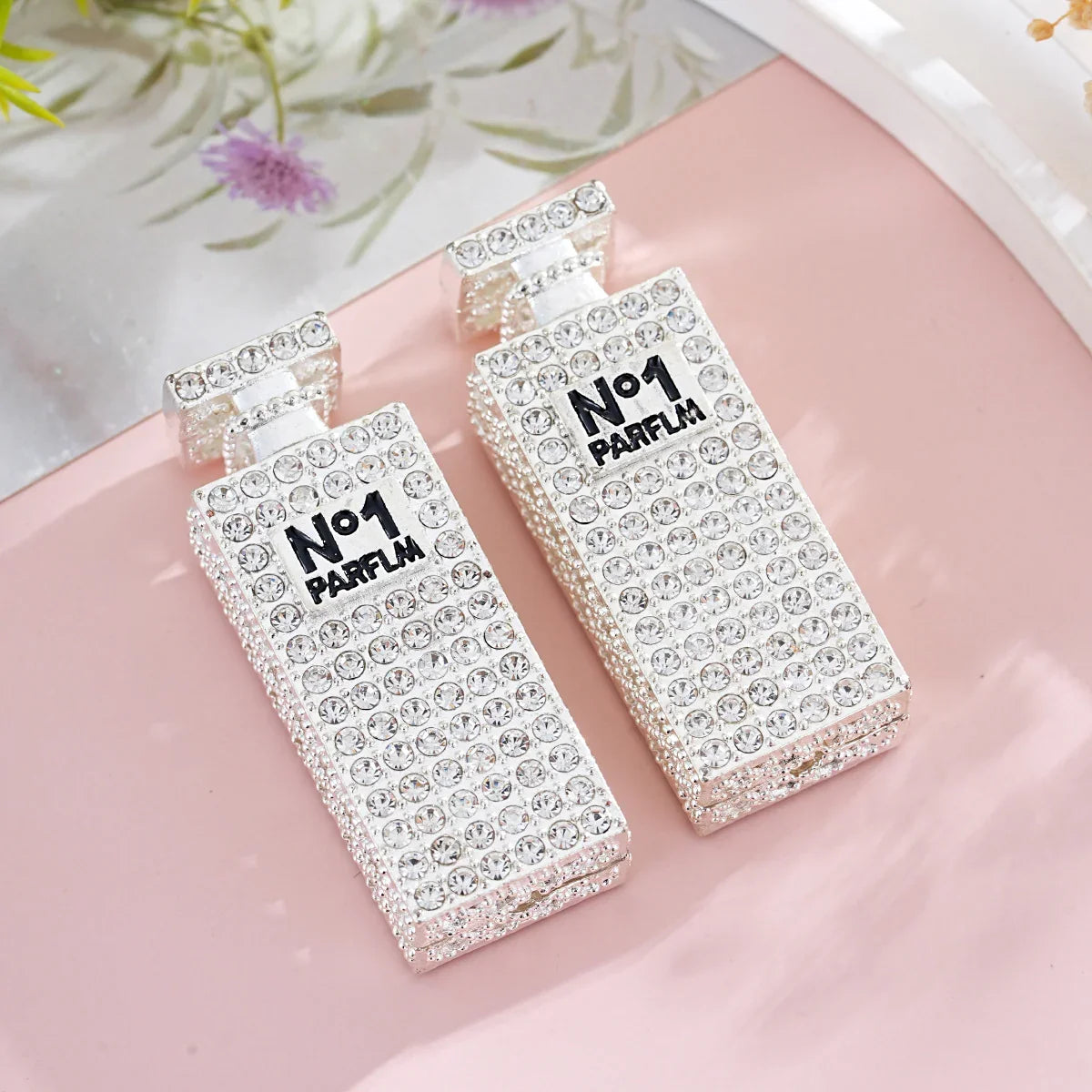 Silver Alloy Beads Full-drilled perfume bottle with straight holes and beads