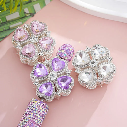 Diamond color four-leaf clover straight hole beads