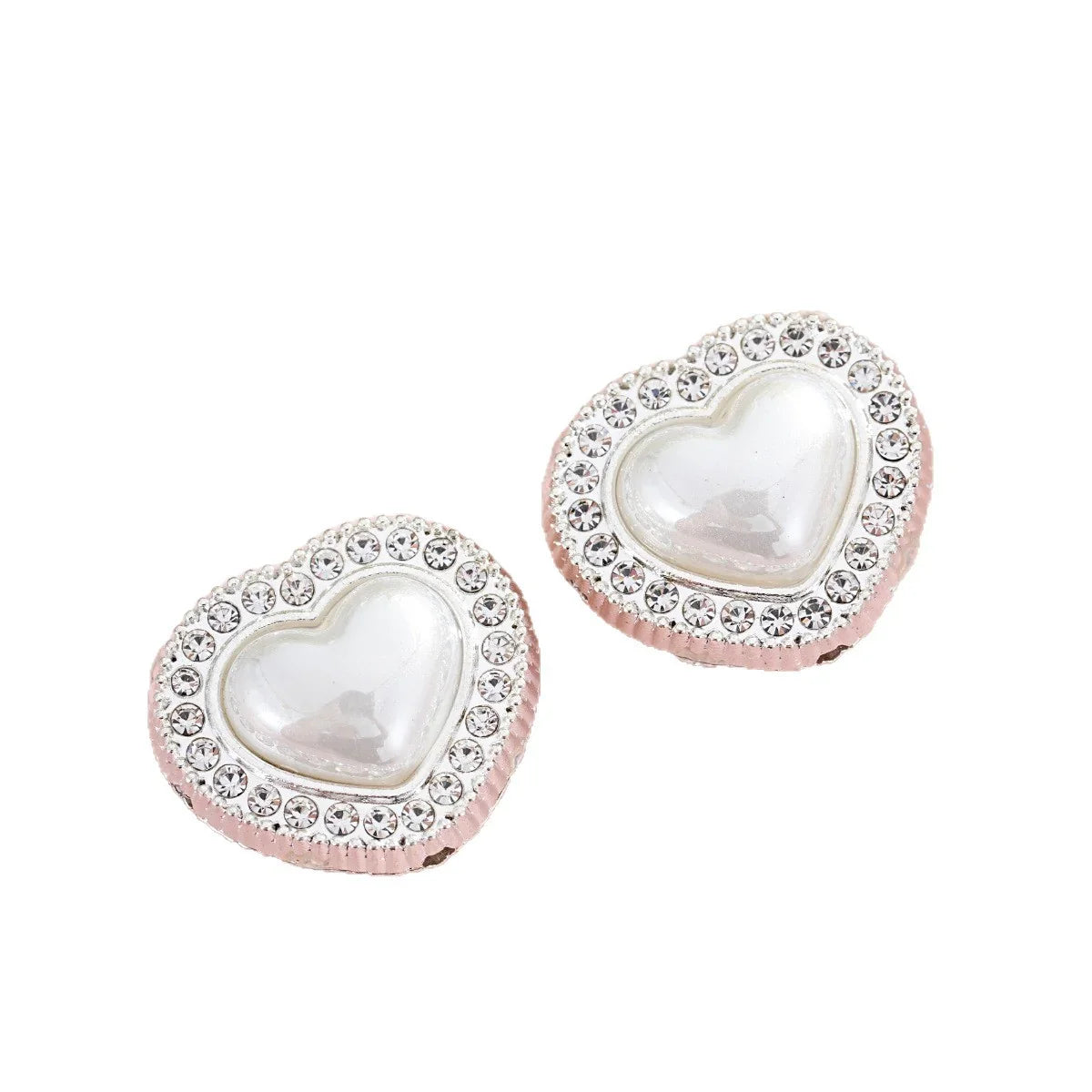 Double-sided shell-like pearl heart-shaped straight-hole beads