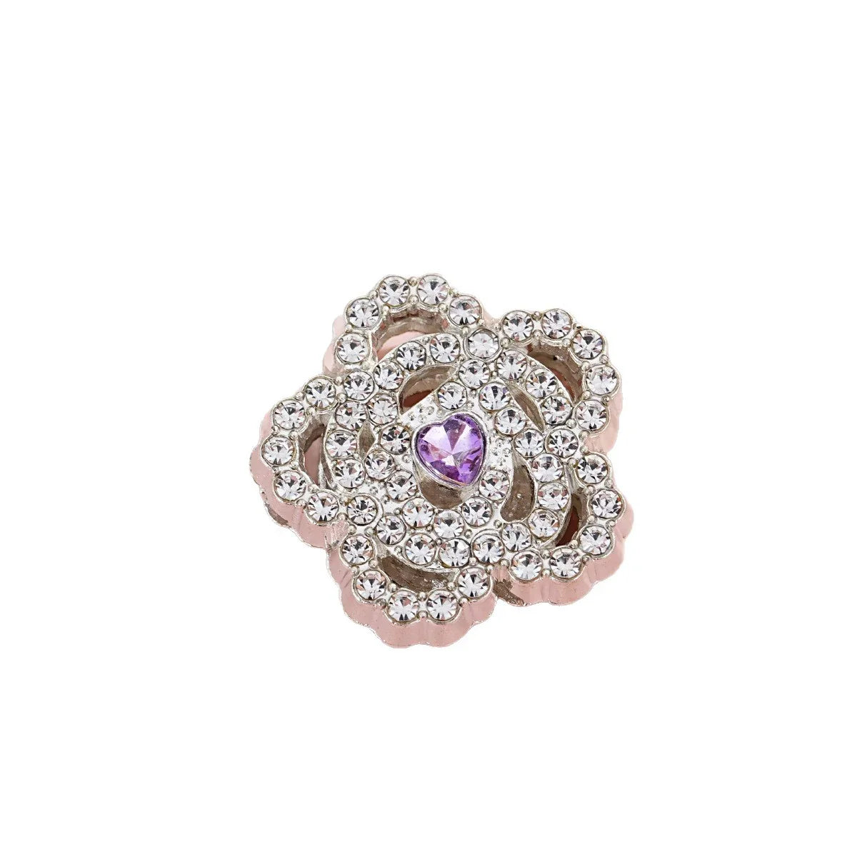 Diamond Rose Flower Straight Hole Beads