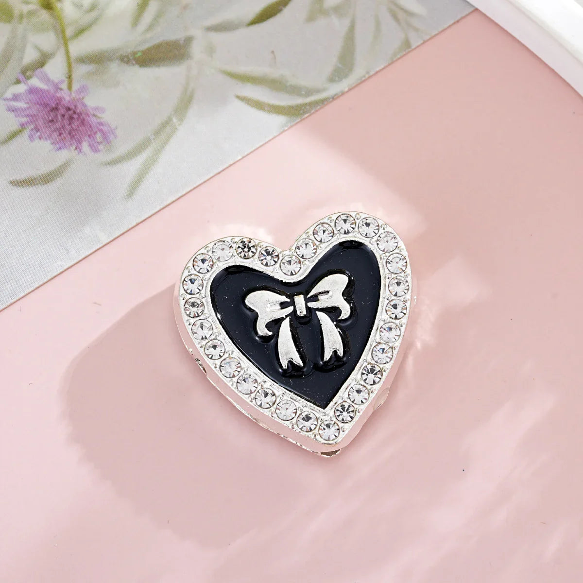 Alloy Dumb Silver Oil Bowknot Love Beaded