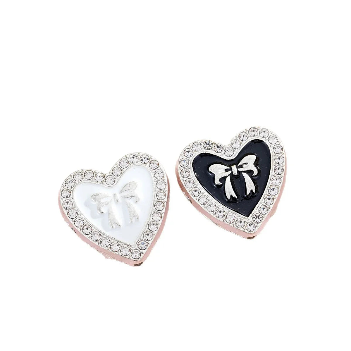Alloy Dumb Silver Oil Bowknot Love Beaded
