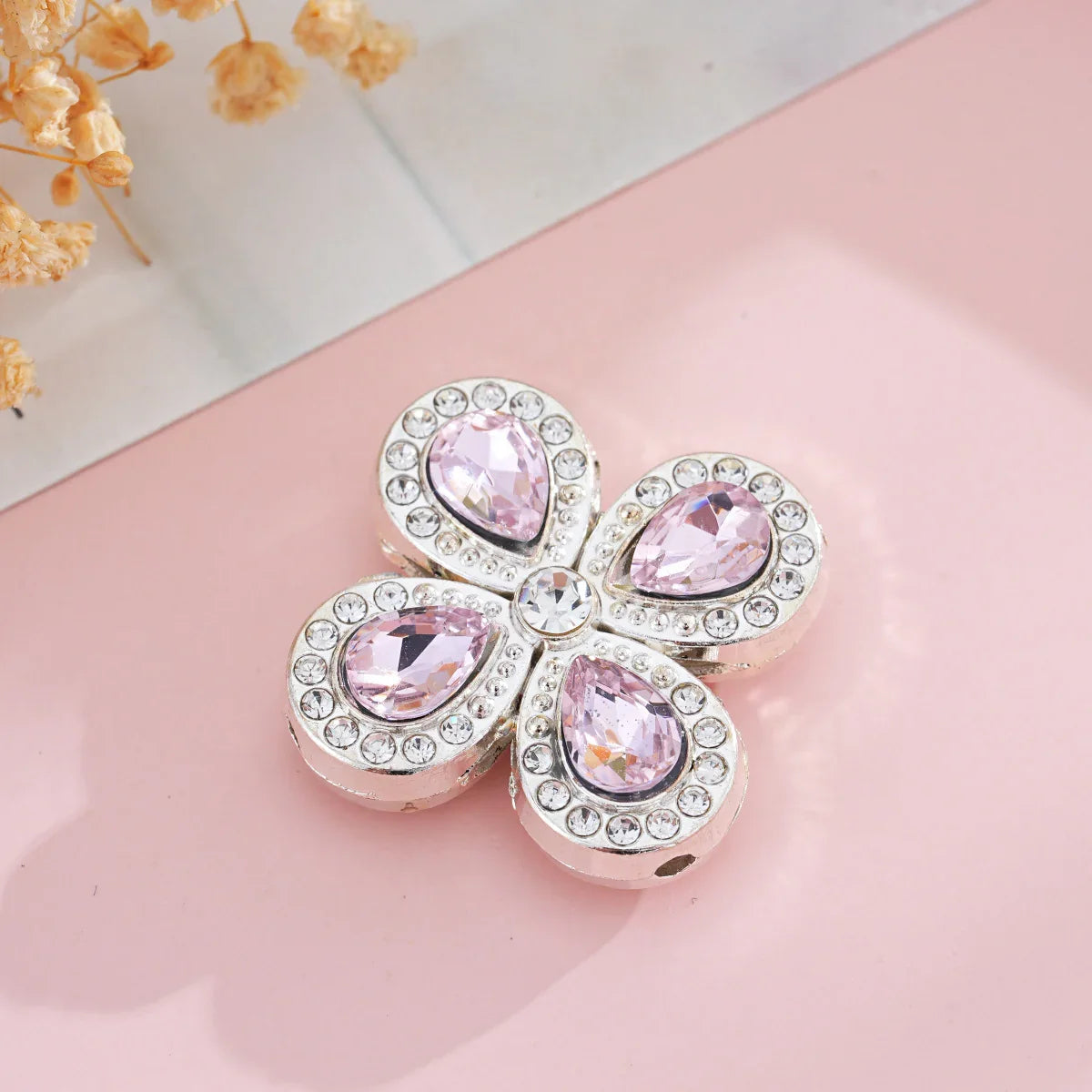 Diamond Flower Four-leaf Clover Straight Hole Beads