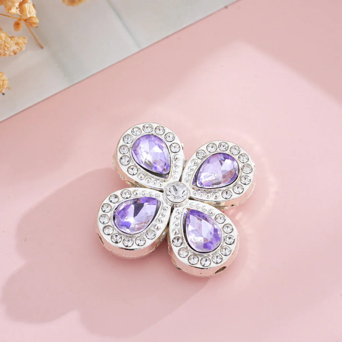 Diamond Flower Four-leaf Clover Straight Hole Beads