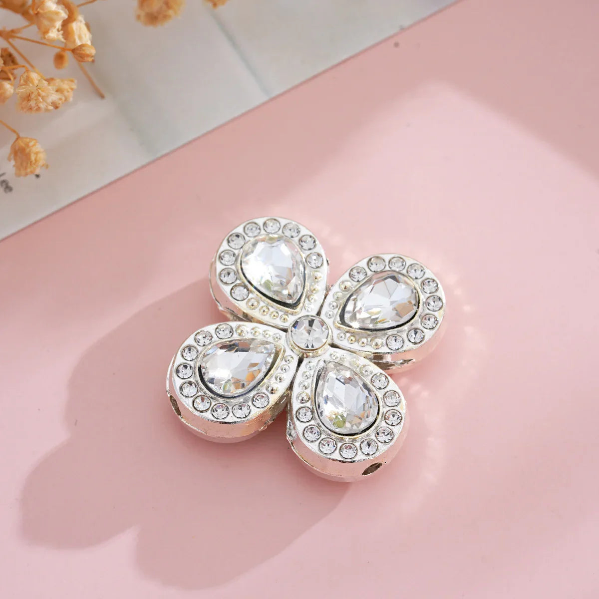 Diamond Flower Four-leaf Clover Straight Hole Beads