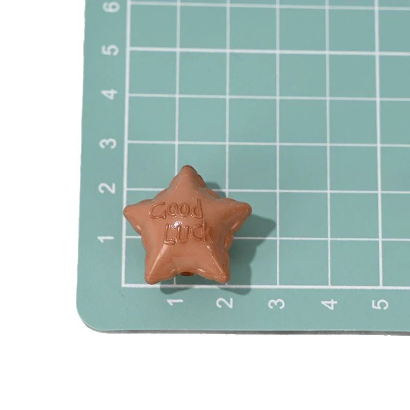 Color Acrylic Lucky Star Straight Hole Beads