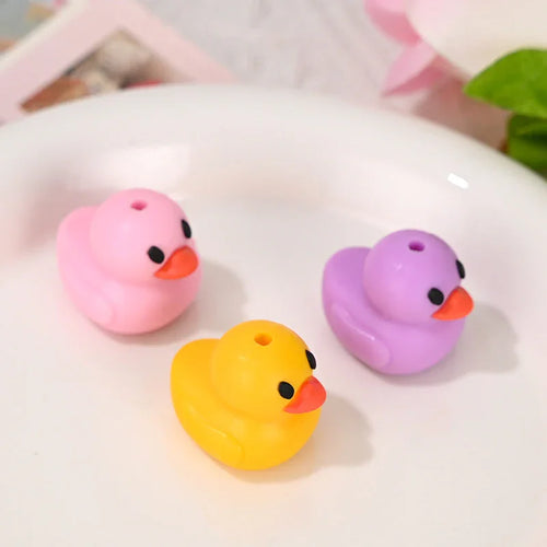 New Cute Three-dimensional Little Duck Rubber Beads