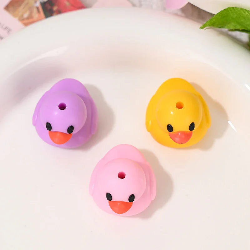 New Cute Three-dimensional Little Duck Rubber Beads