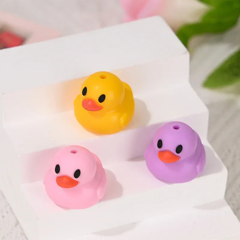 New Cute Three-dimensional Little Duck Rubber Beads