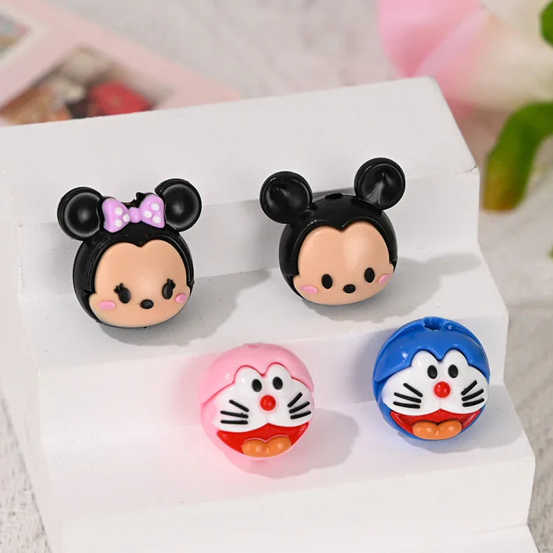 Cartoon Soft Rubber Mickey Jingle Three-dimensional Big Head Rubber Beads