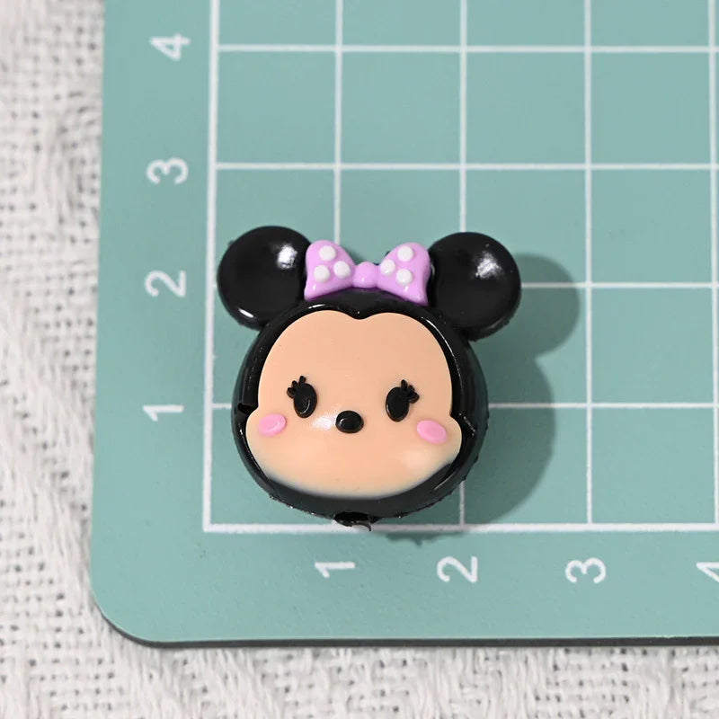 Cartoon Soft Rubber Mickey Jingle Three-dimensional Big Head Rubber Beads