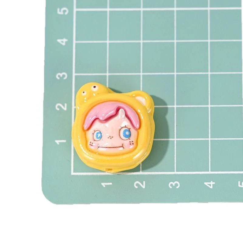 Cartoon Bubble Matt Adorable Grain SP Rab Cloth UV Plated Straight Hole Beads