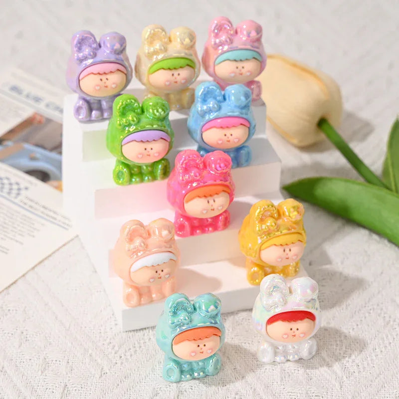 Hole UV Color Plated Folding Ear Rabbit Lilith Moe Particle Beads