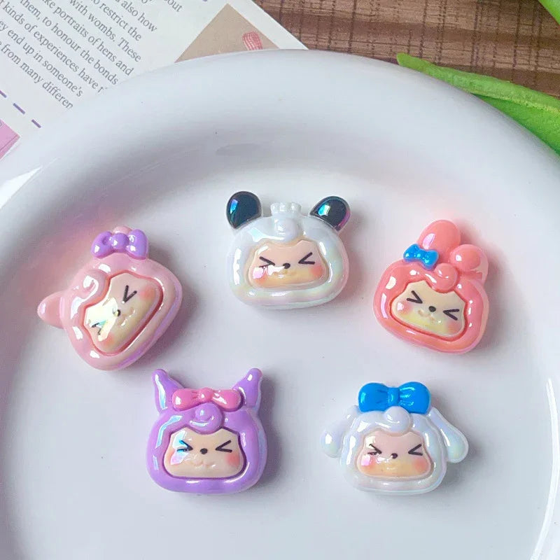 UV Plating Cartoon KK Sanrio Straight Hole Beads