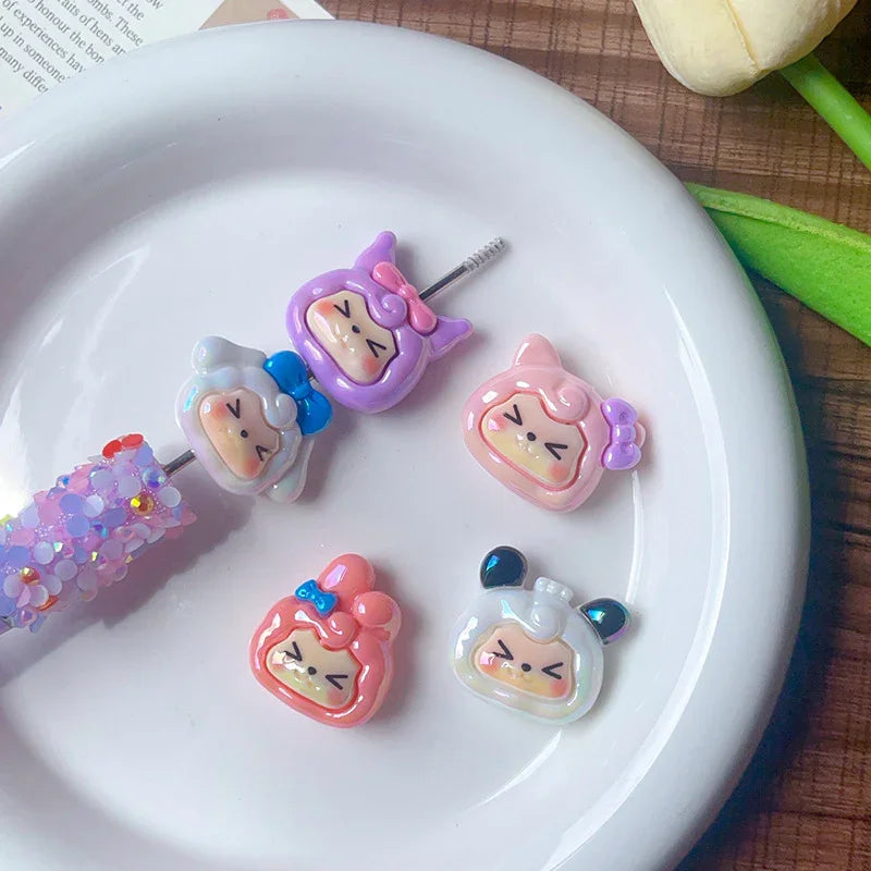 UV Plating Cartoon KK Sanrio Straight Hole Beads