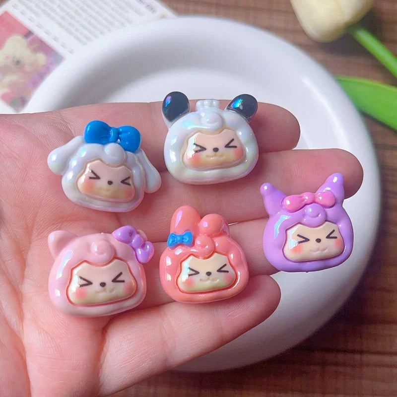 UV Plating Cartoon KK Sanrio Straight Hole Beads