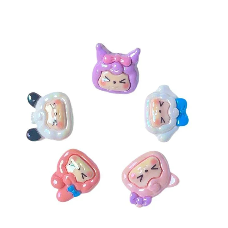 UV Plating Cartoon KK Sanrio Straight Hole Beads