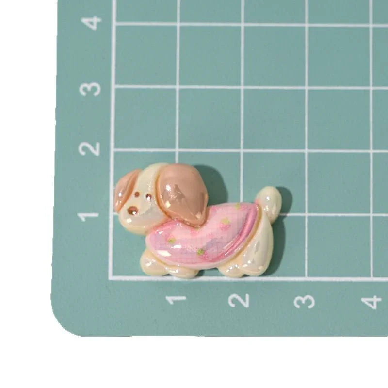 UV Color Plated Straight Hole Special-shaped Beads Sausage Puppy Resin Beads