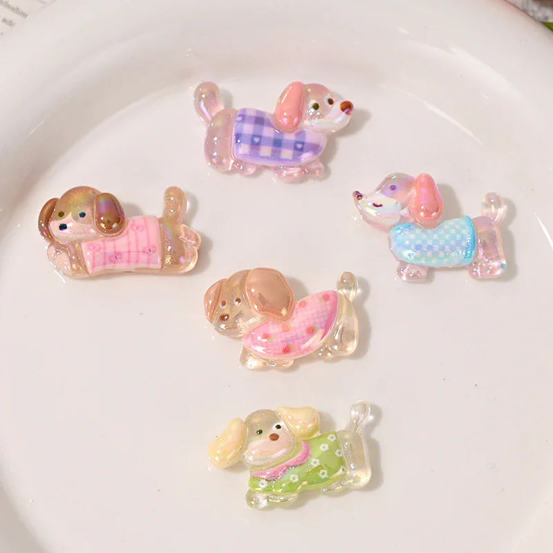 Cartoon Acrylic Straight Beaded Cute Small Card Mixed 20PCS
