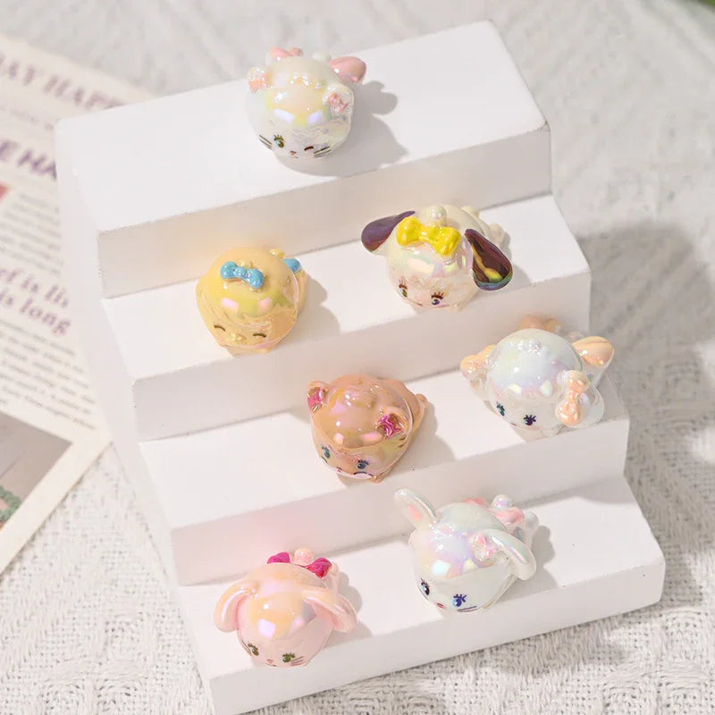 UV Color Plated Straight Hole Cat Mikko Moe Beads