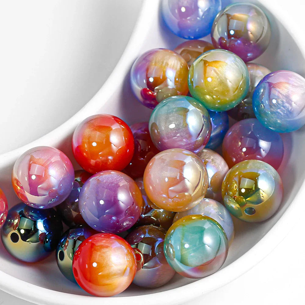 Magic Clouds Plating Round Beaded Pearl Wind Resin