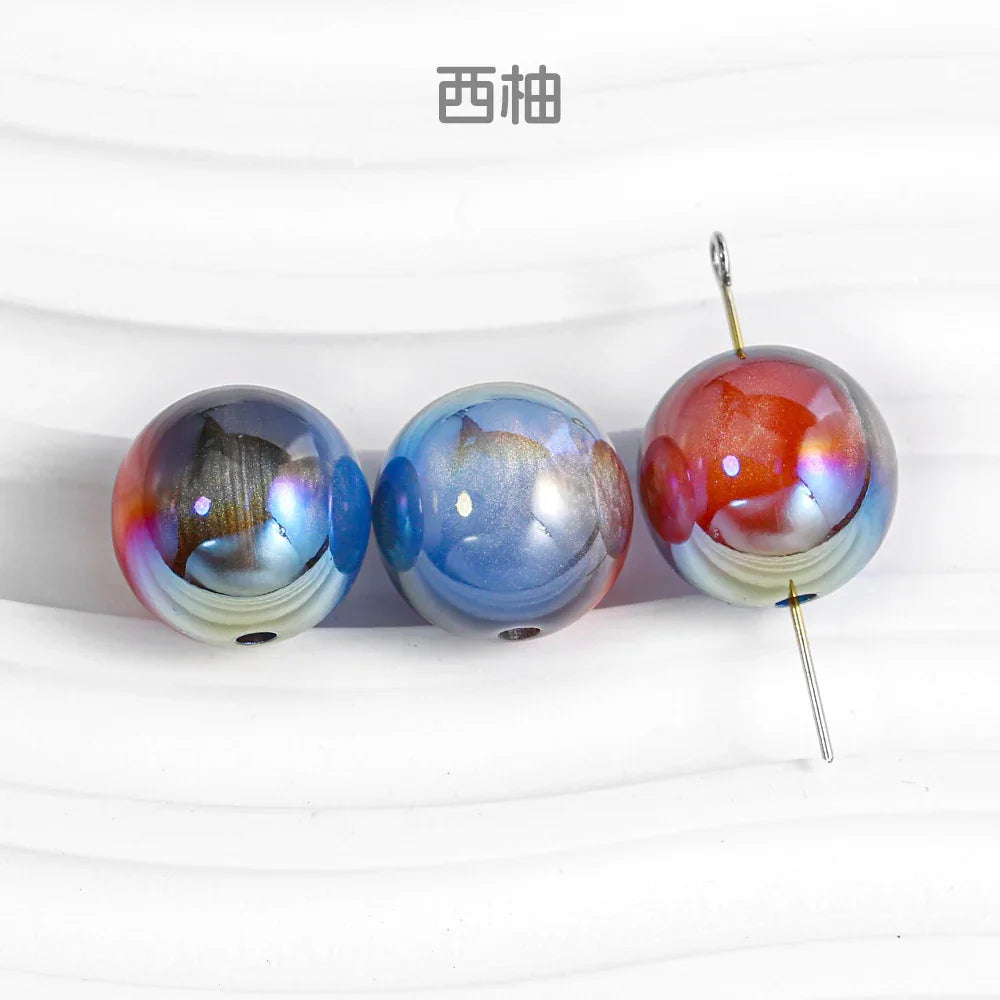 Magic Clouds Plating Round Beaded Pearl Wind Resin