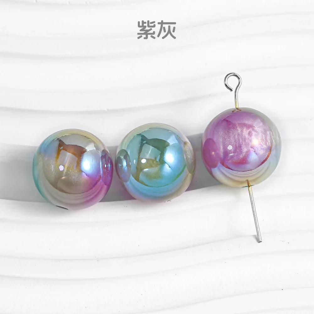 Magic Clouds Plating Round Beaded Pearl Wind Resin