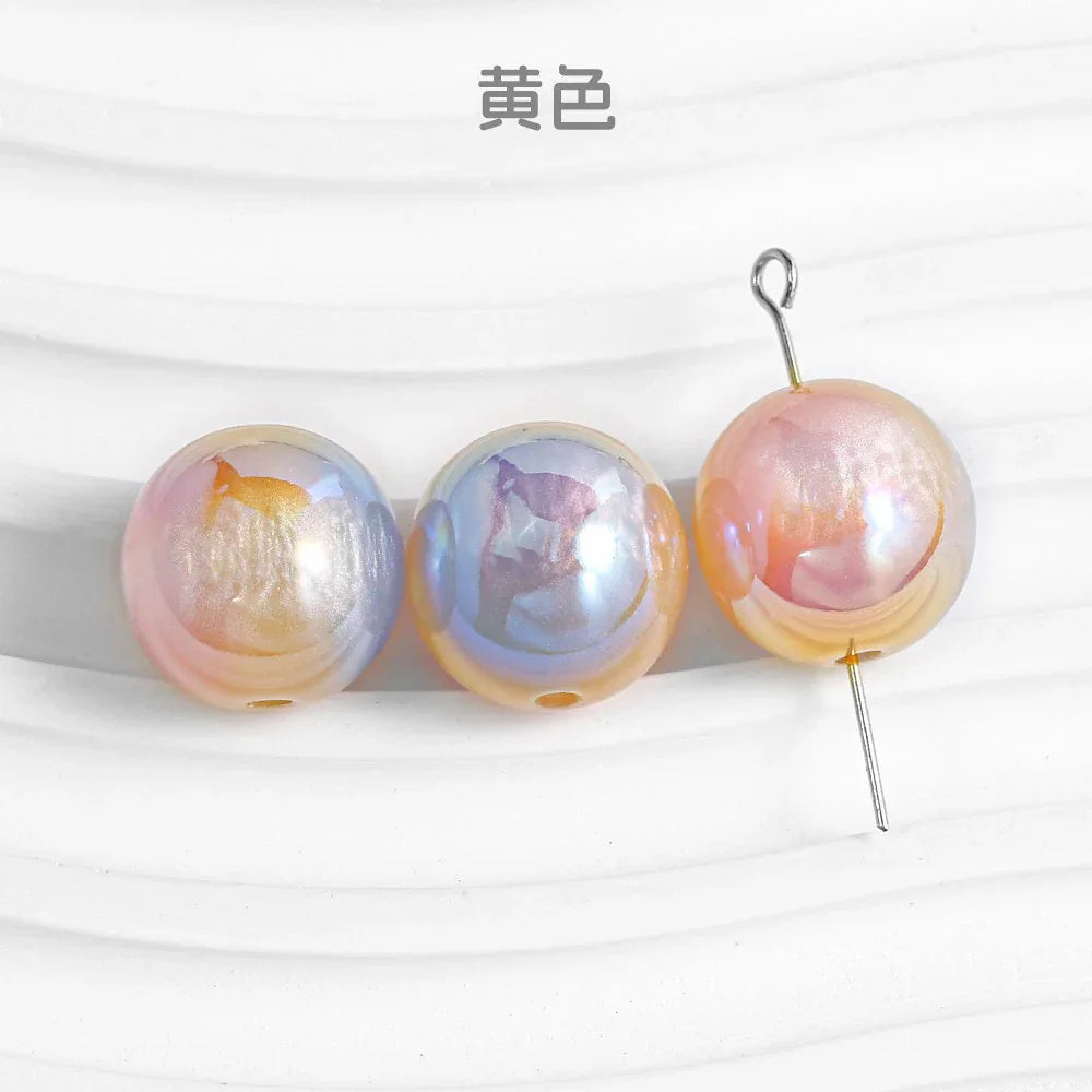 Magic Clouds Plating Round Beaded Pearl Wind Resin