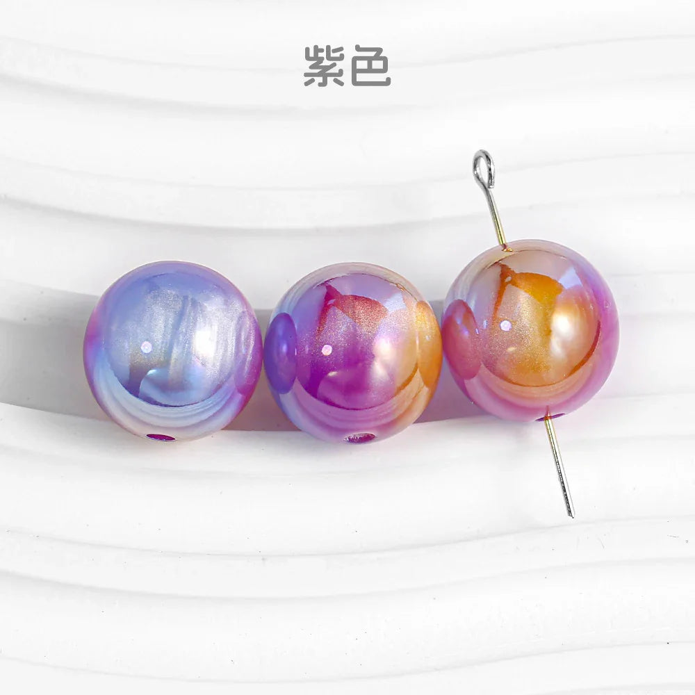 Magic Clouds Plating Round Beaded Pearl Wind Resin