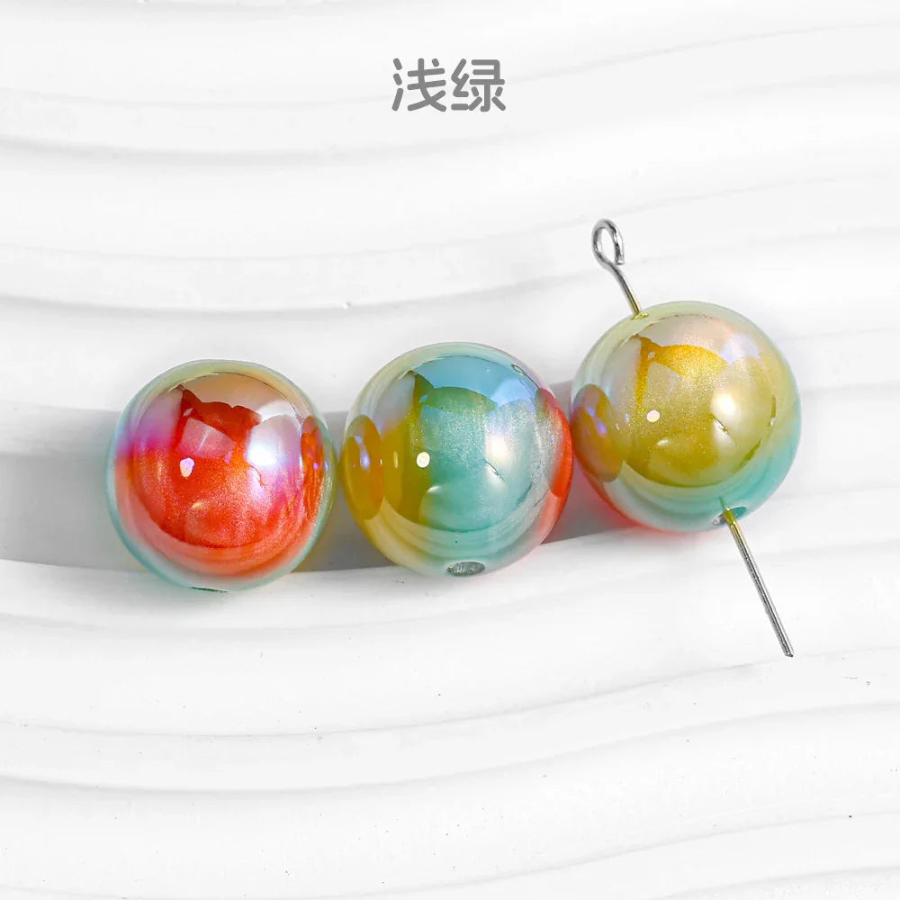 Magic Clouds Plating Round Beaded Pearl Wind Resin