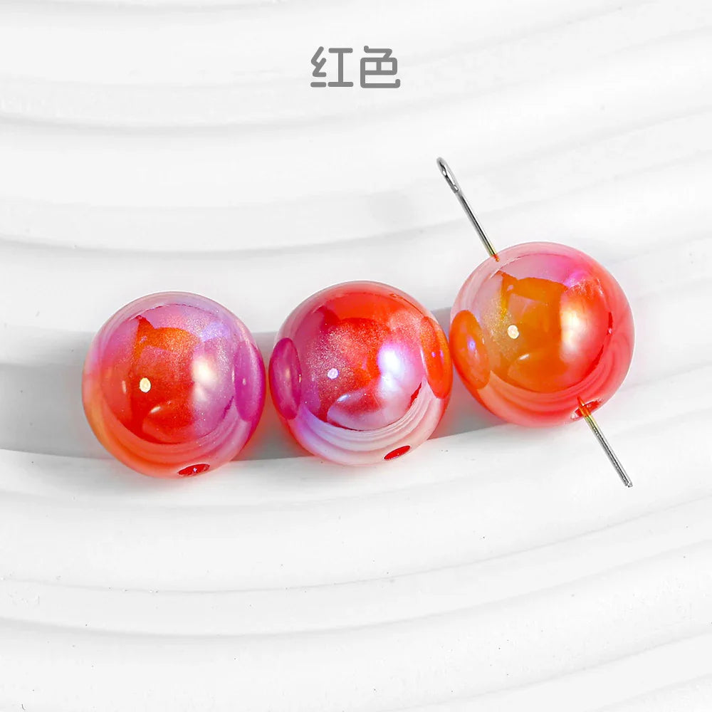 Magic Clouds Plating Round Beaded Pearl Wind Resin