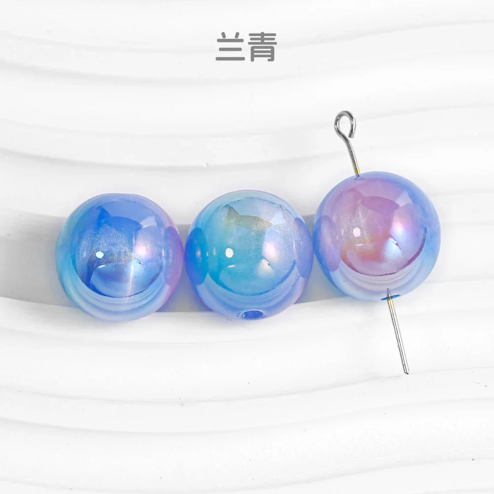Magic Clouds Plating Round Beaded Pearl Wind Resin