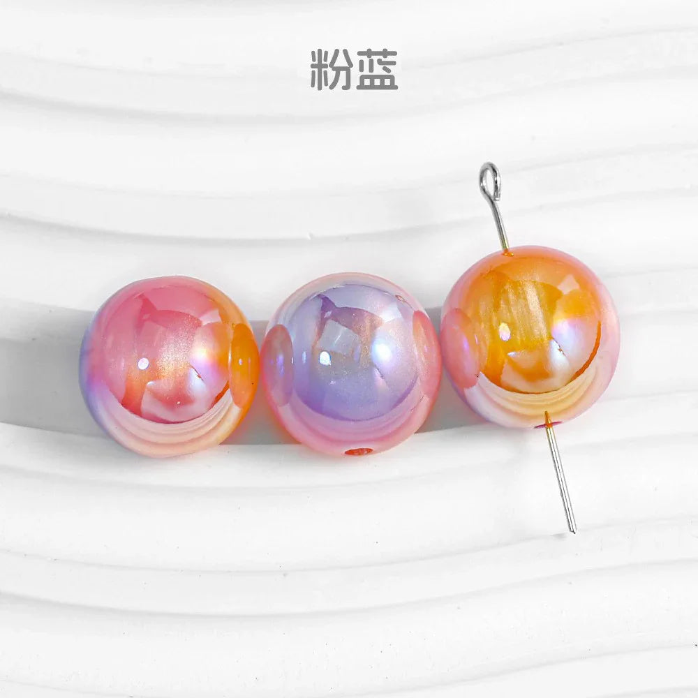 Magic Clouds Plating Round Beaded Pearl Wind Resin