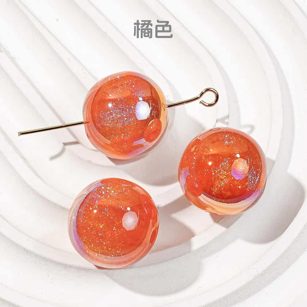 Mermaid 16mm Round Beaded Through-hole Mobile Phone Chain Diy Material Loose Beads 16mm Bracelet