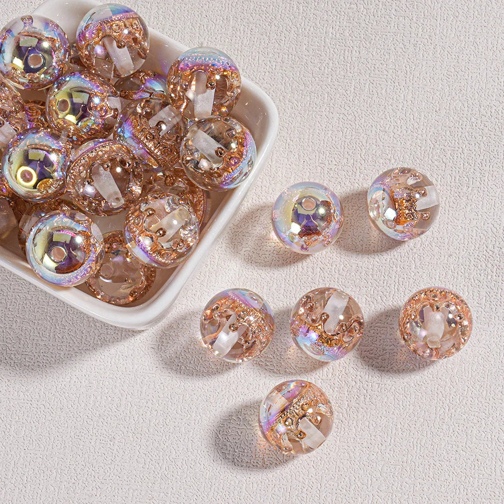 High-end Optical Resin Beaded Crown Loose Beads