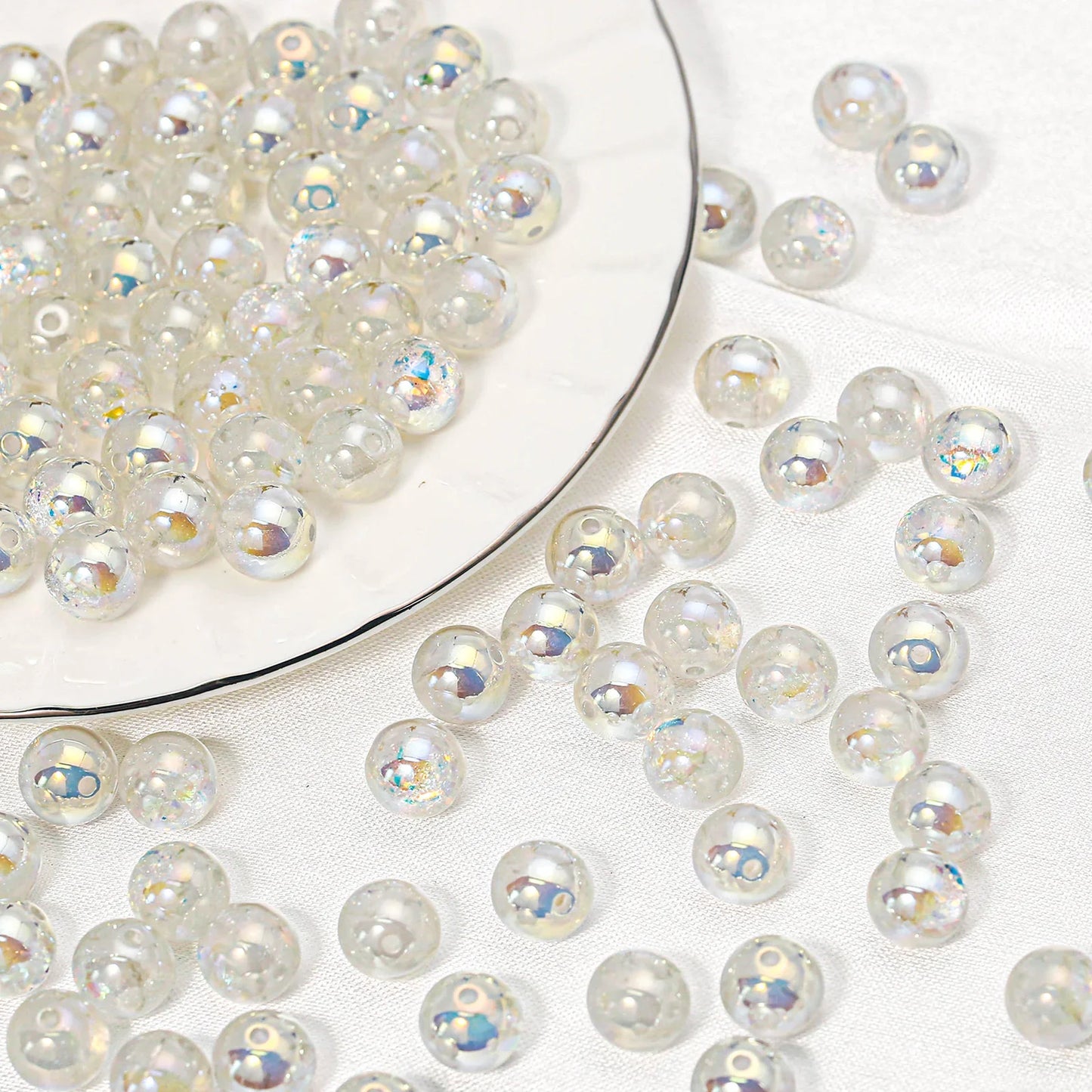 Acrylic-beads Electroplating dry crystal beads round loose beads