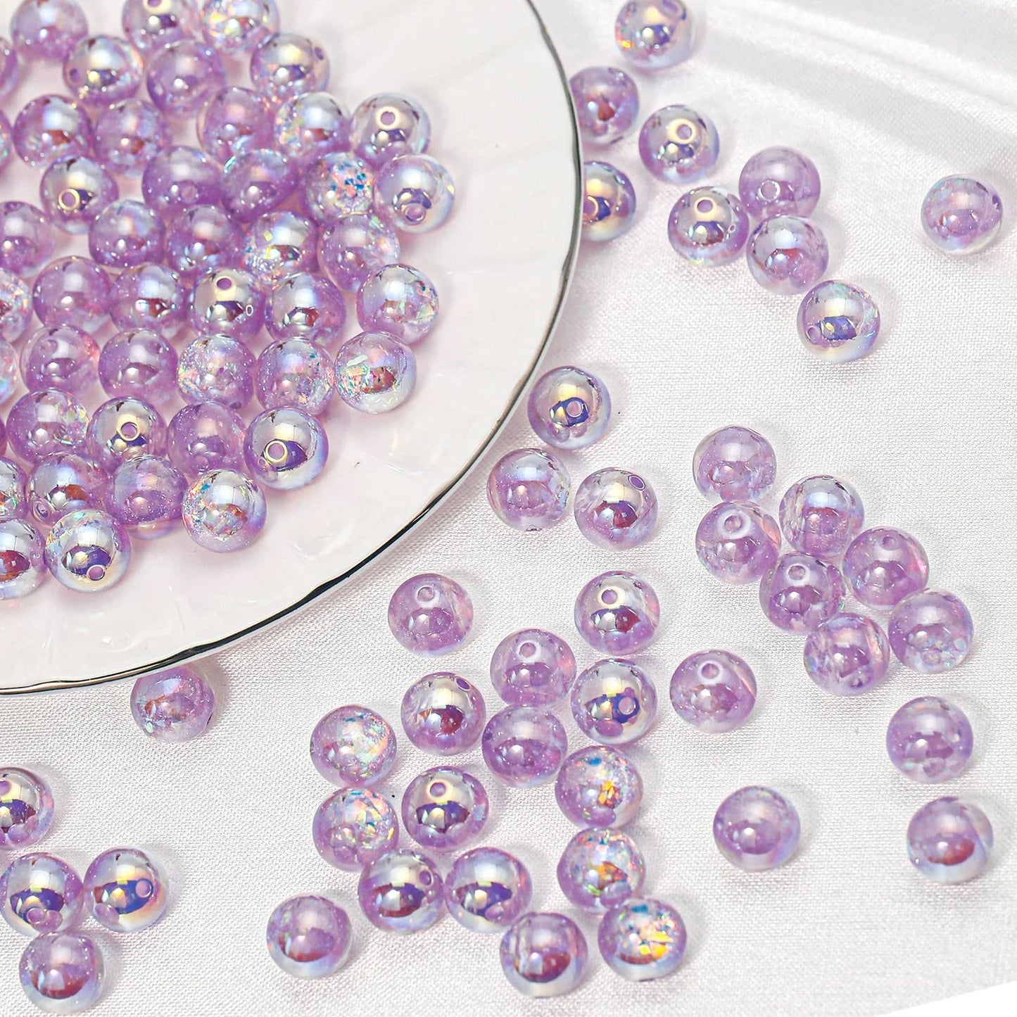 Acrylic-beads Electroplating dry crystal beads round loose beads
