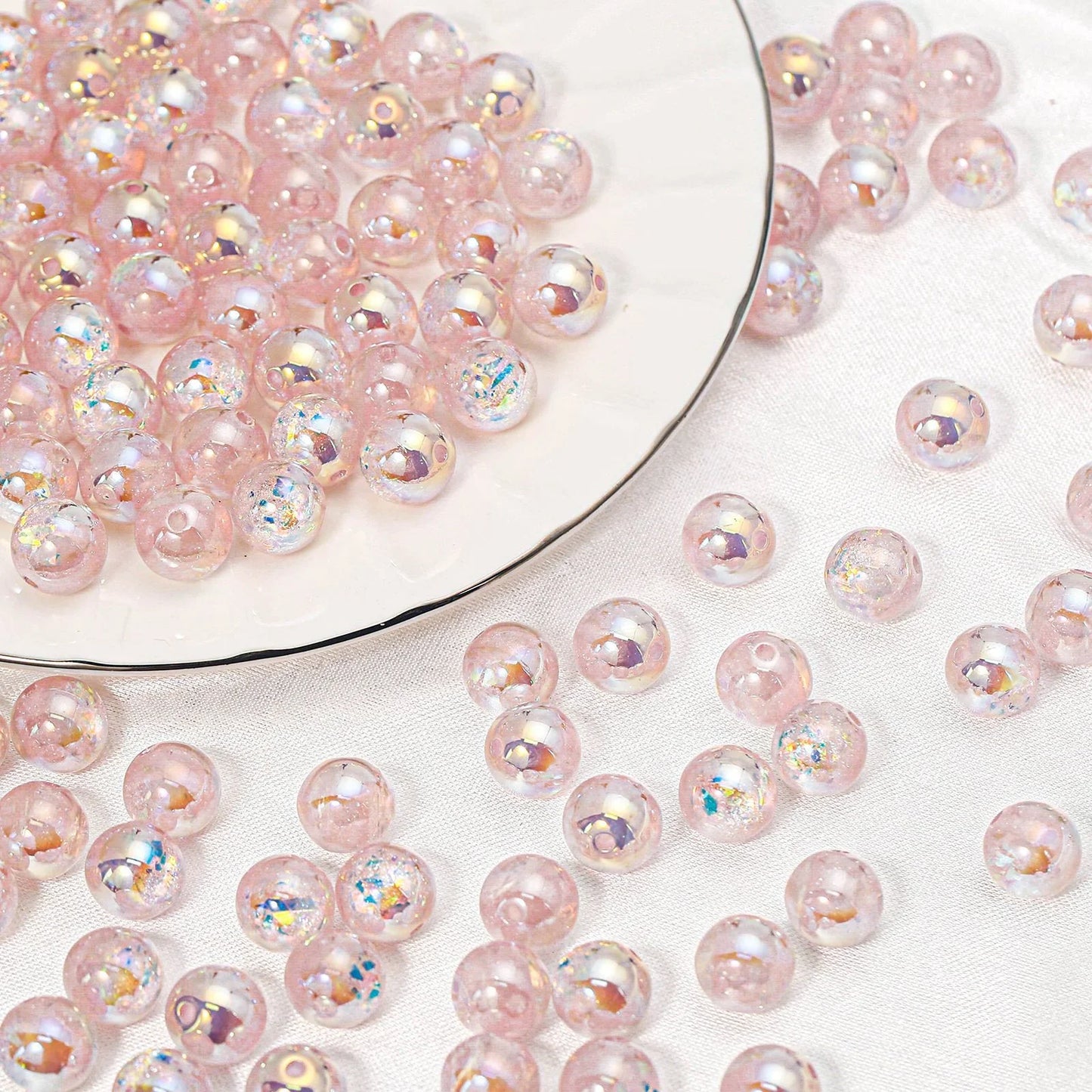 Acrylic-beads Electroplating dry crystal beads round loose beads