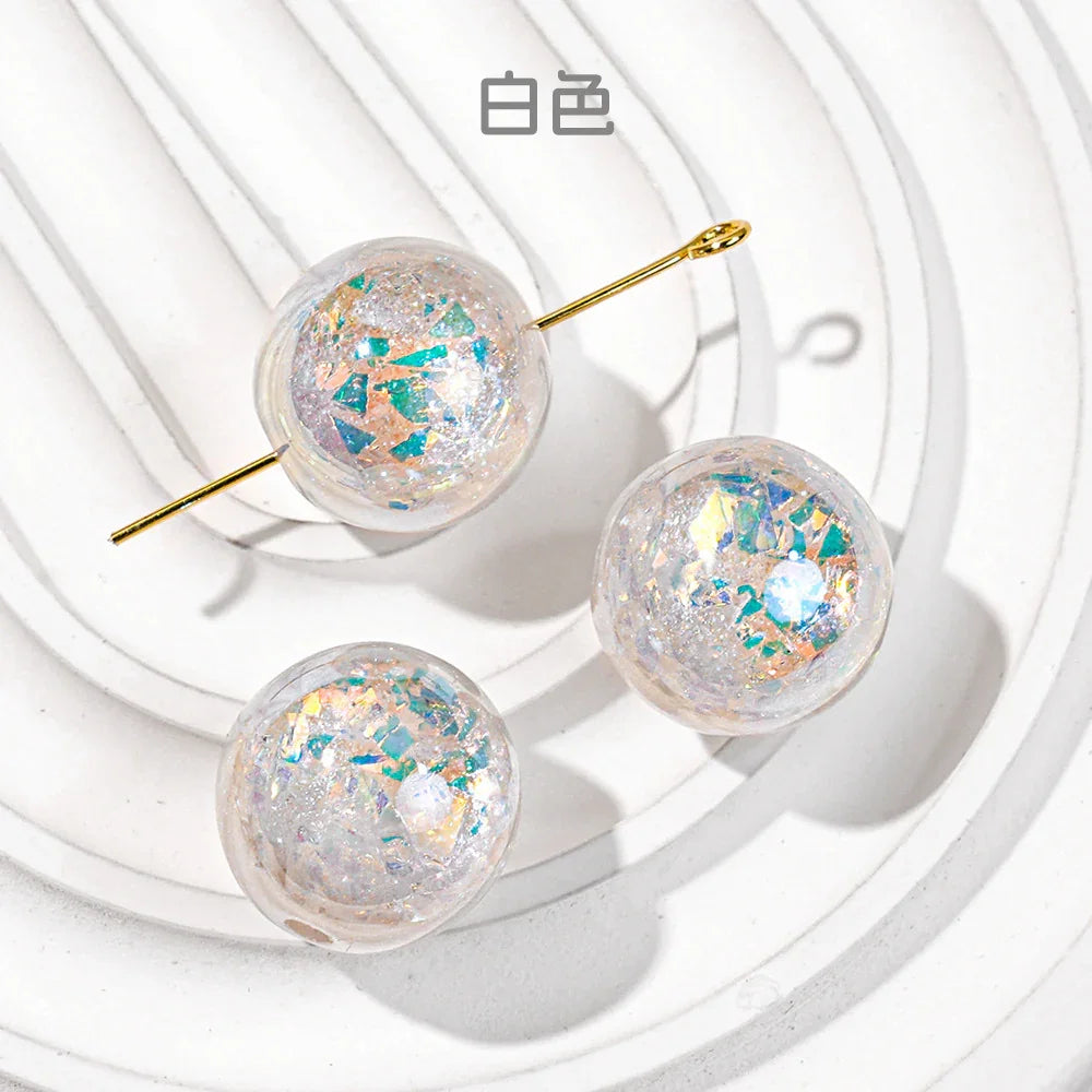 Acrylic-beads Electroplating dry crystal beads round loose beads