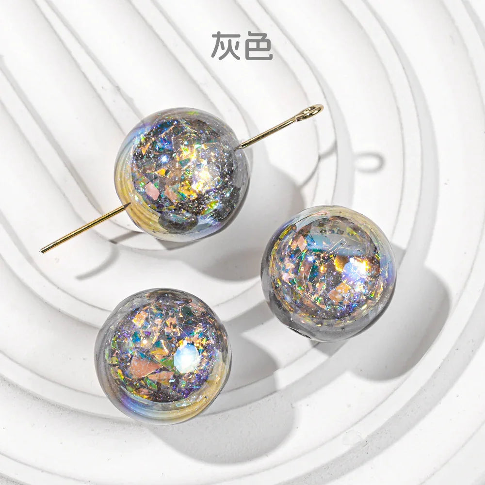 Acrylic-beads Electroplating dry crystal beads round loose beads