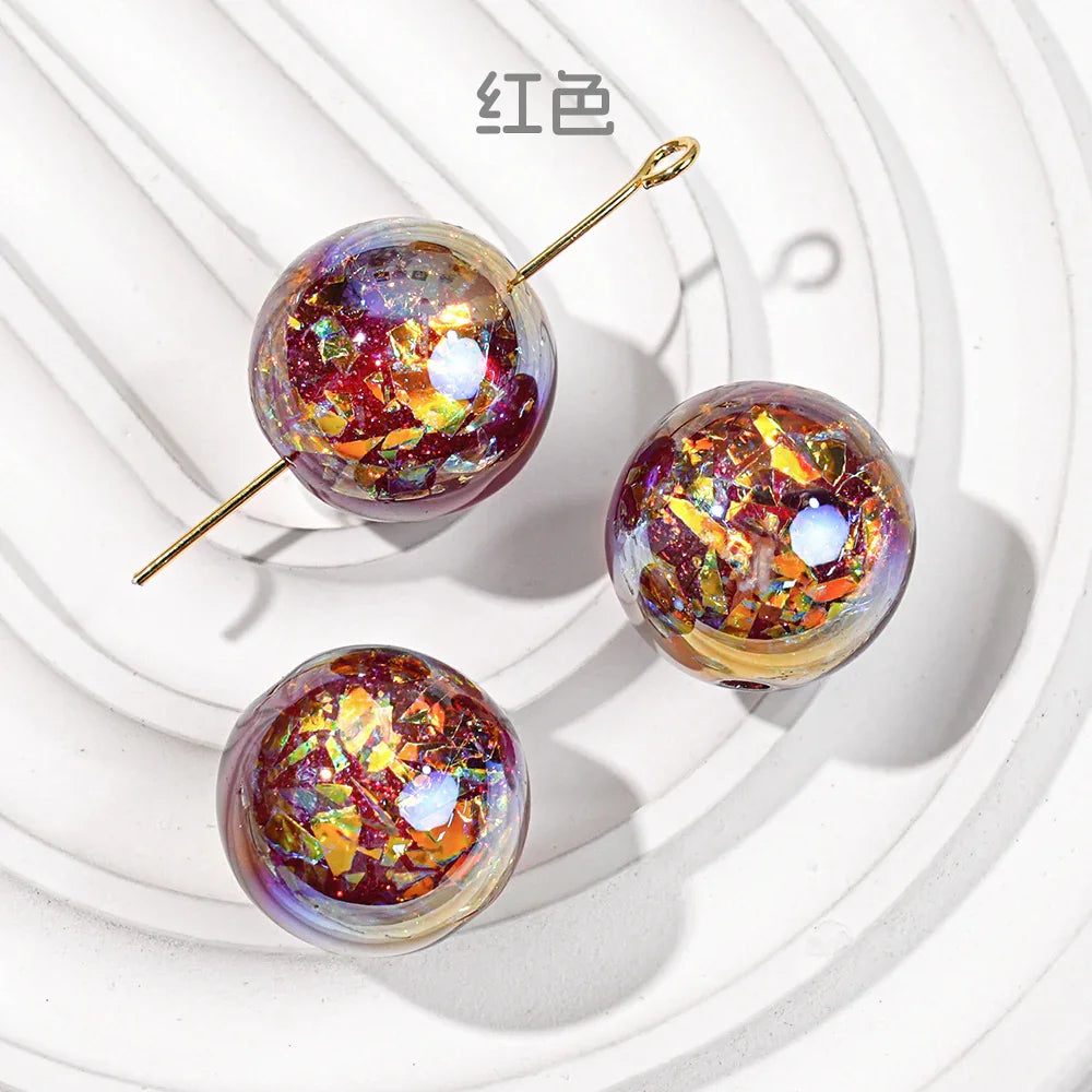 Acrylic-beads Electroplating dry crystal beads round loose beads