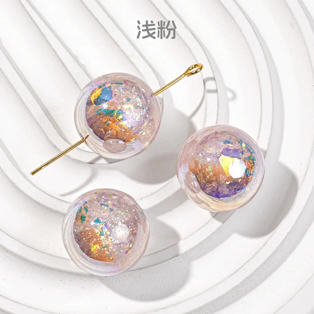 Acrylic-beads Electroplating dry crystal beads round loose beads