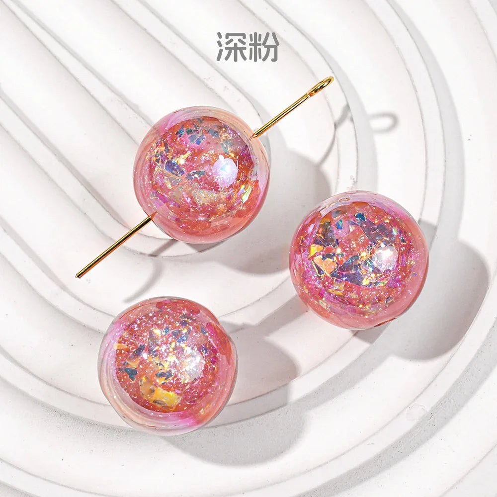 Acrylic-beads Electroplating dry crystal beads round loose beads