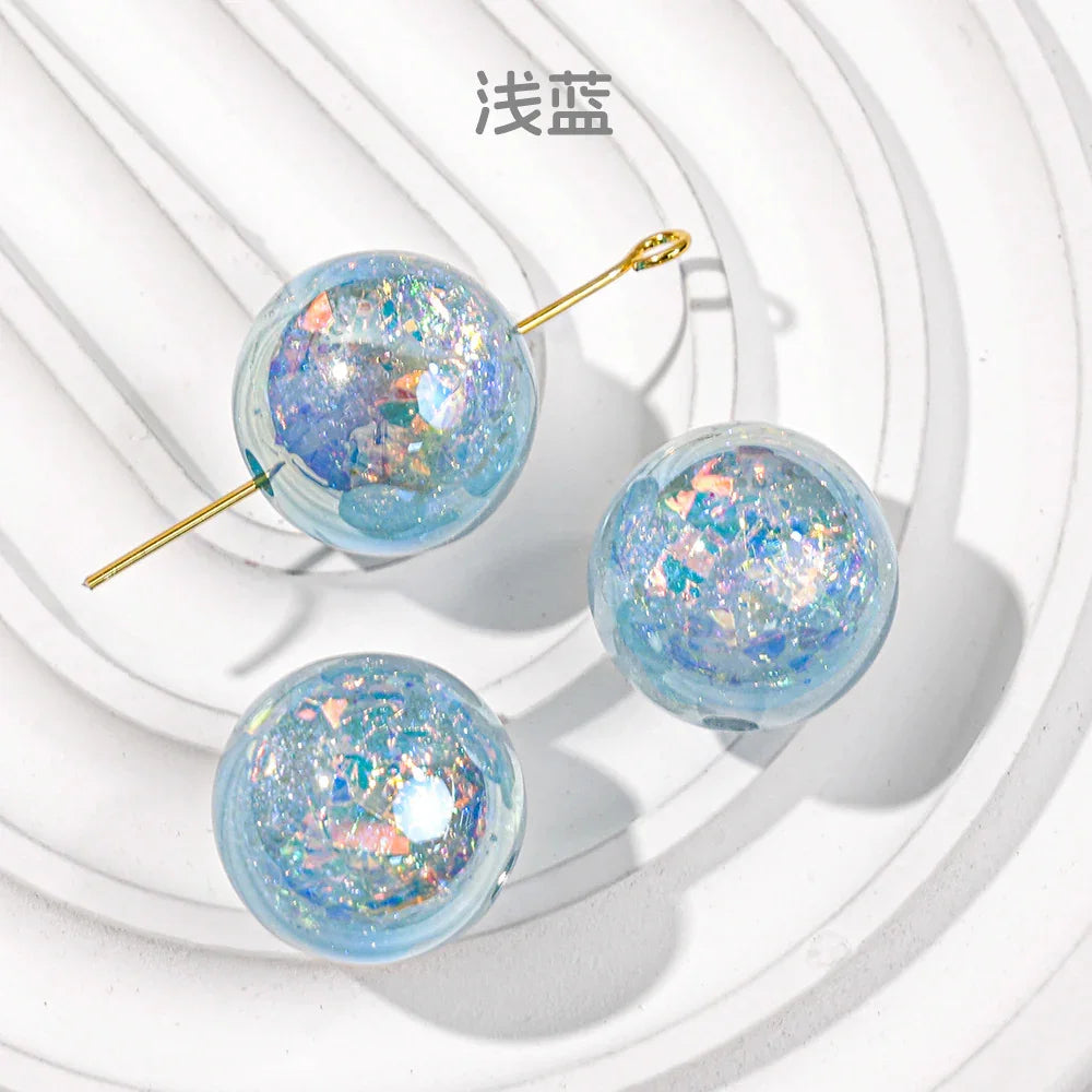 Acrylic-beads Electroplating dry crystal beads round loose beads