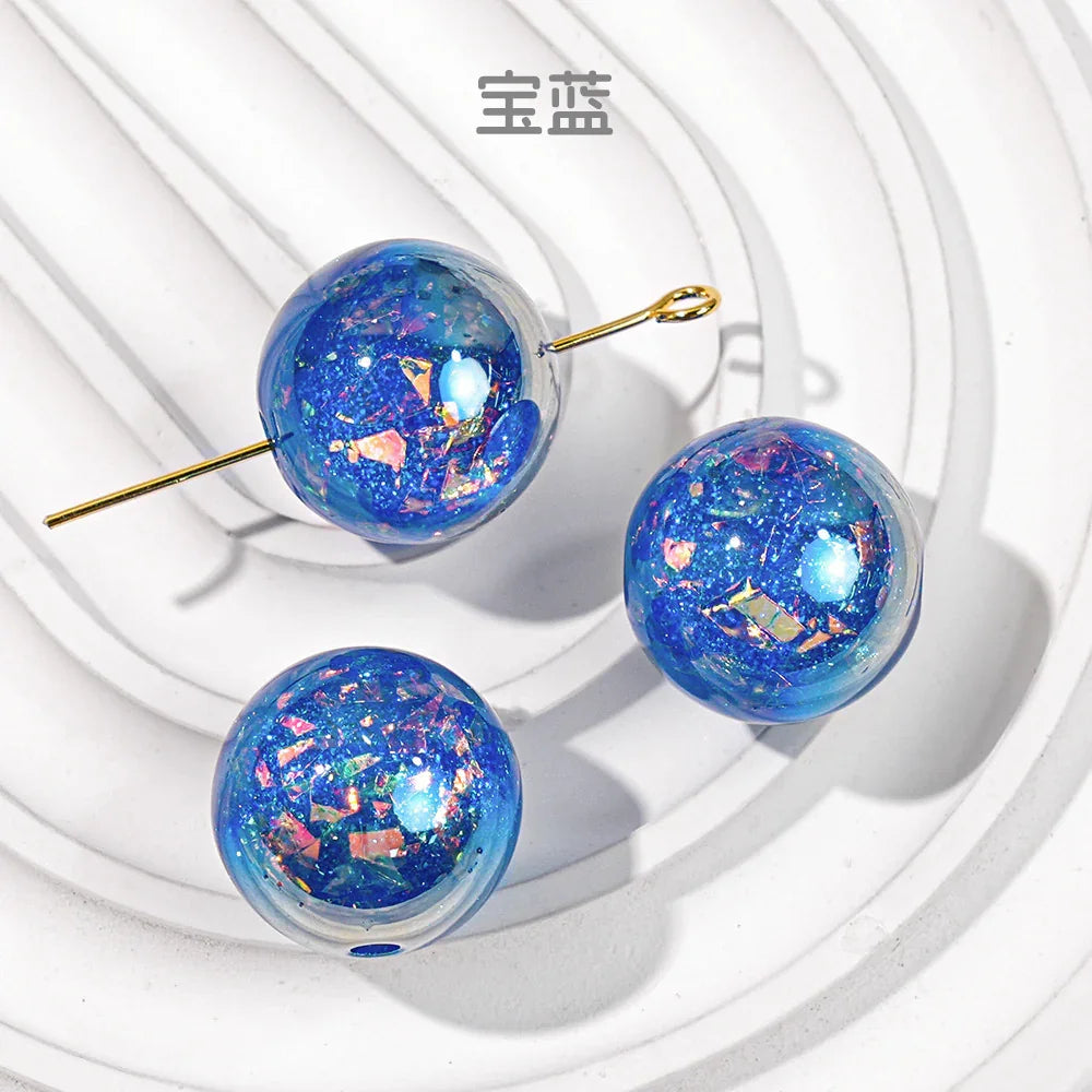 Acrylic-beads Electroplating dry crystal beads round loose beads