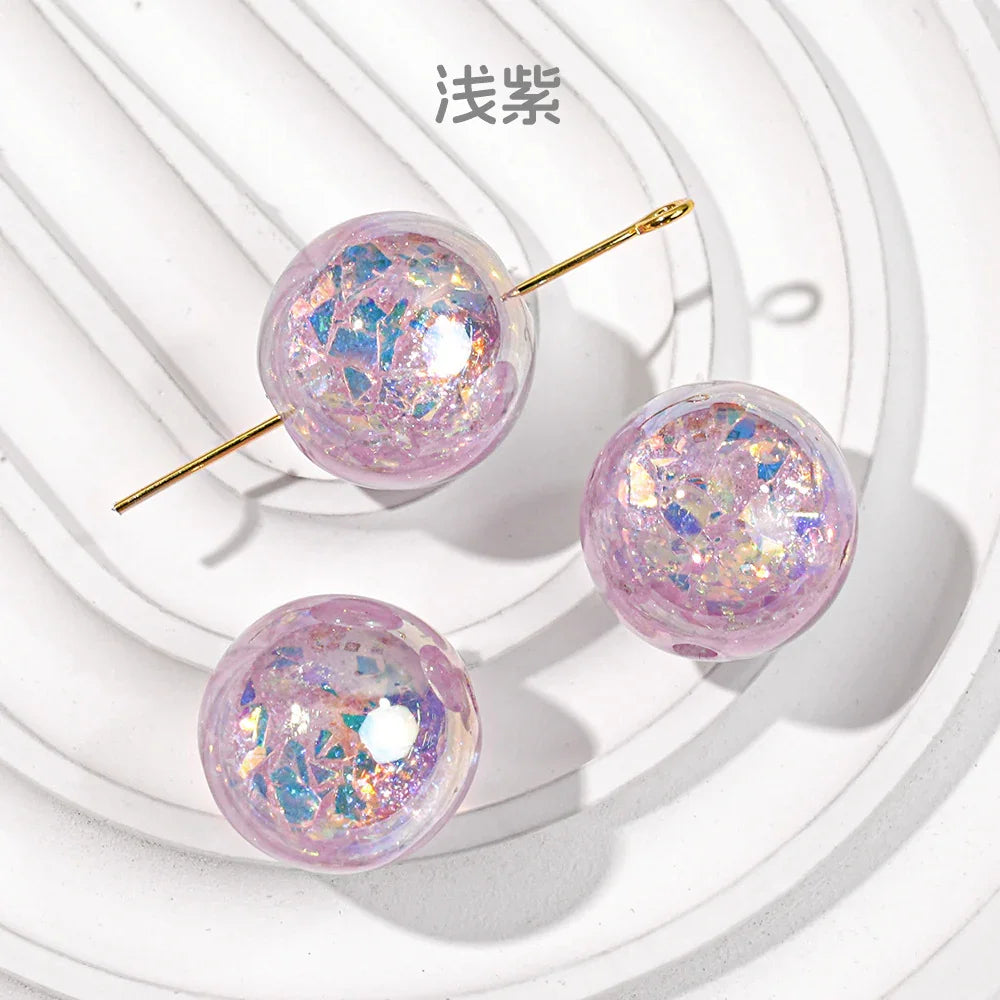 Acrylic-beads Electroplating dry crystal beads round loose beads